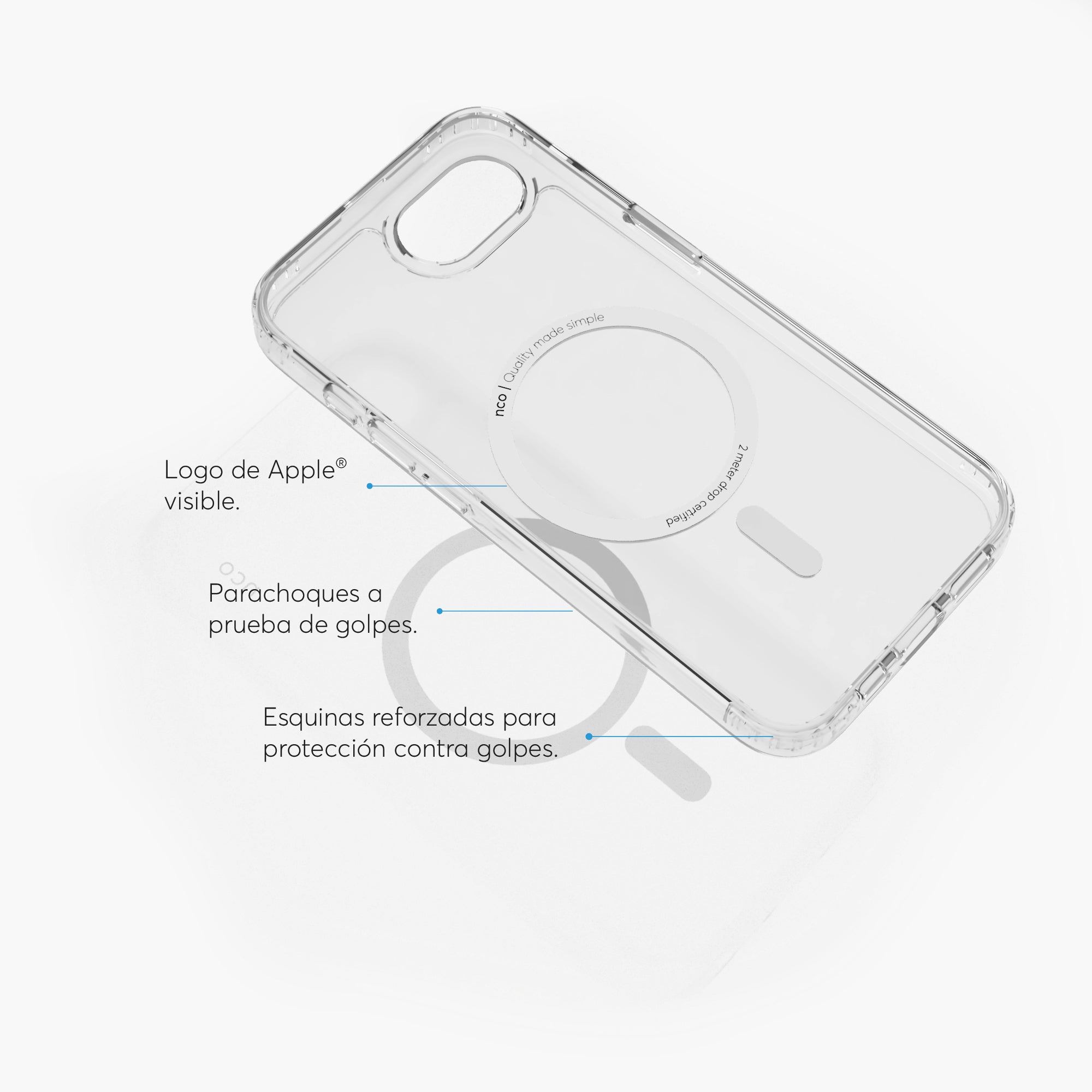 SafeCase Clear para iPhone 16e Compatible con MagSafe
