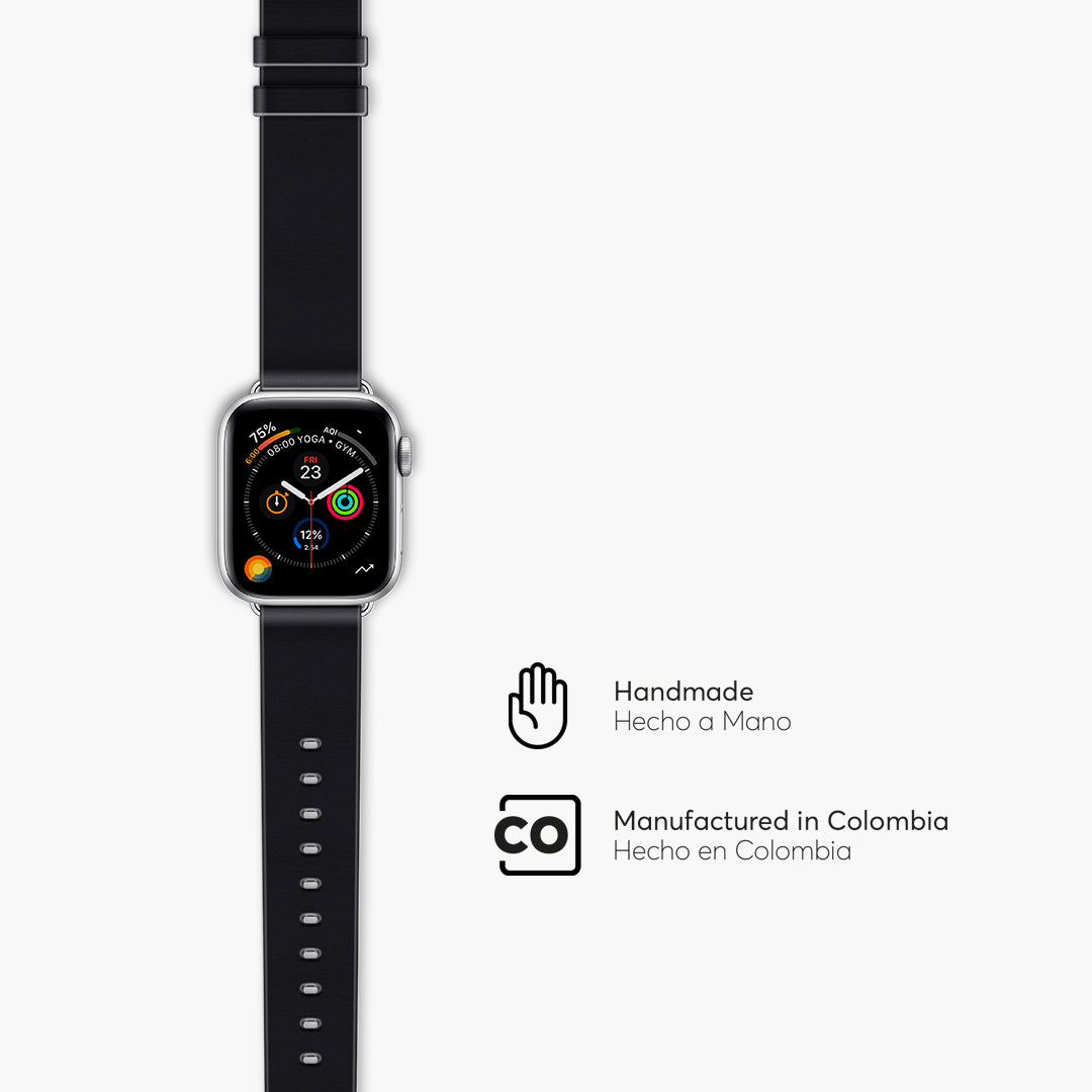 Correa de cuero negro Mario Hernández para Apple Watch