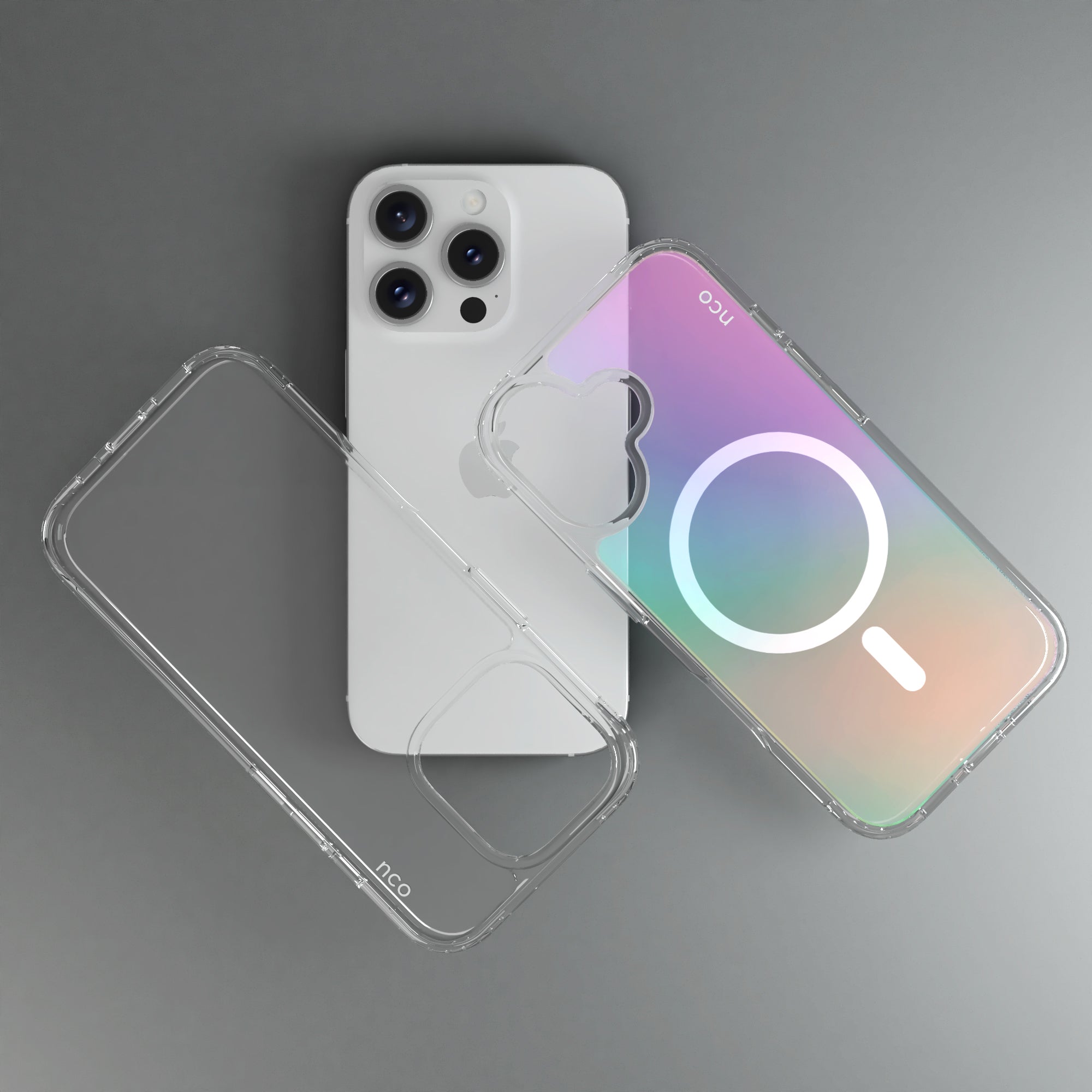 SafeCase Clear Rainbow Compatible con MagSafe For iPhone 16 Series