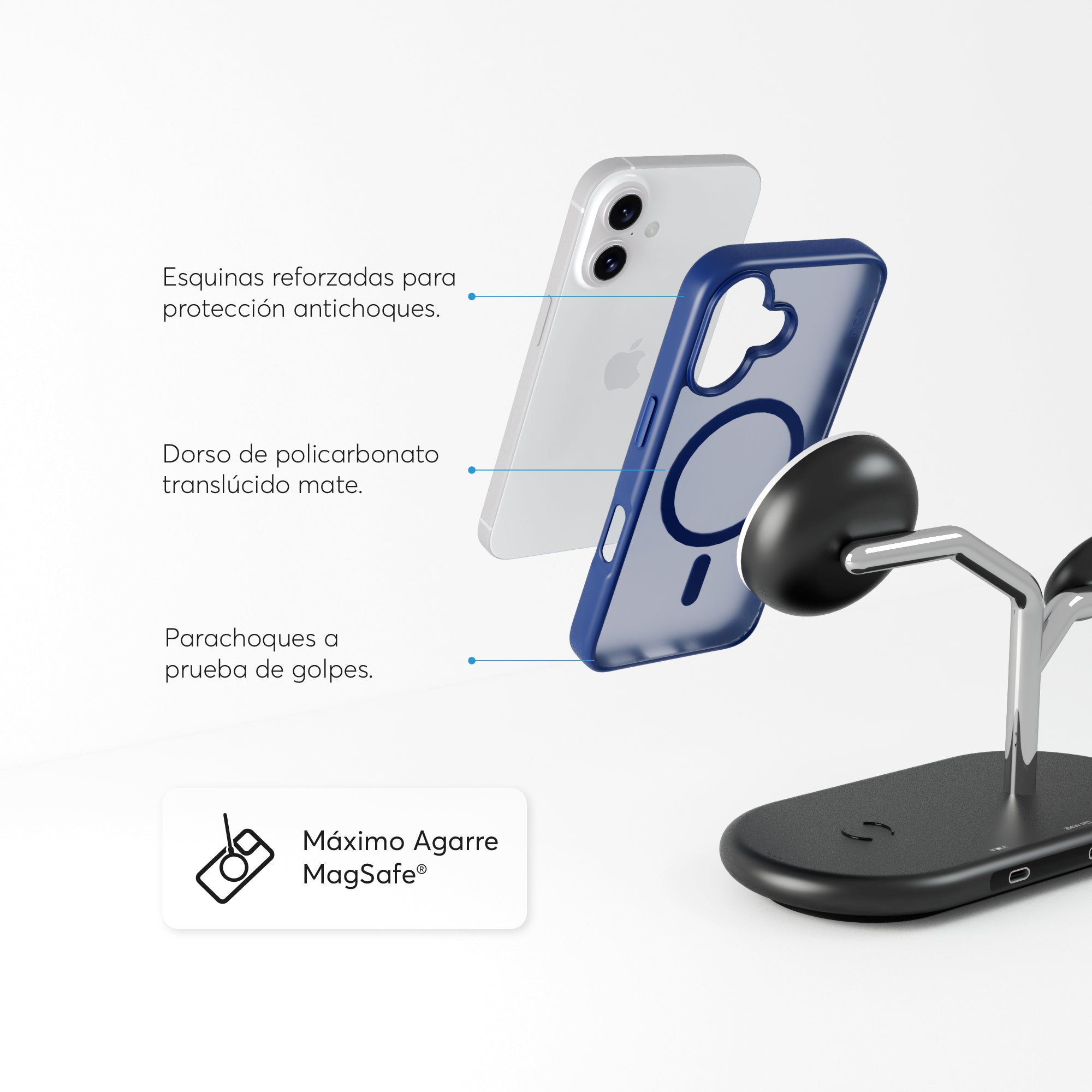 SafeCase Lite Azul Compatible con MagSafe para iPhone 16 Series