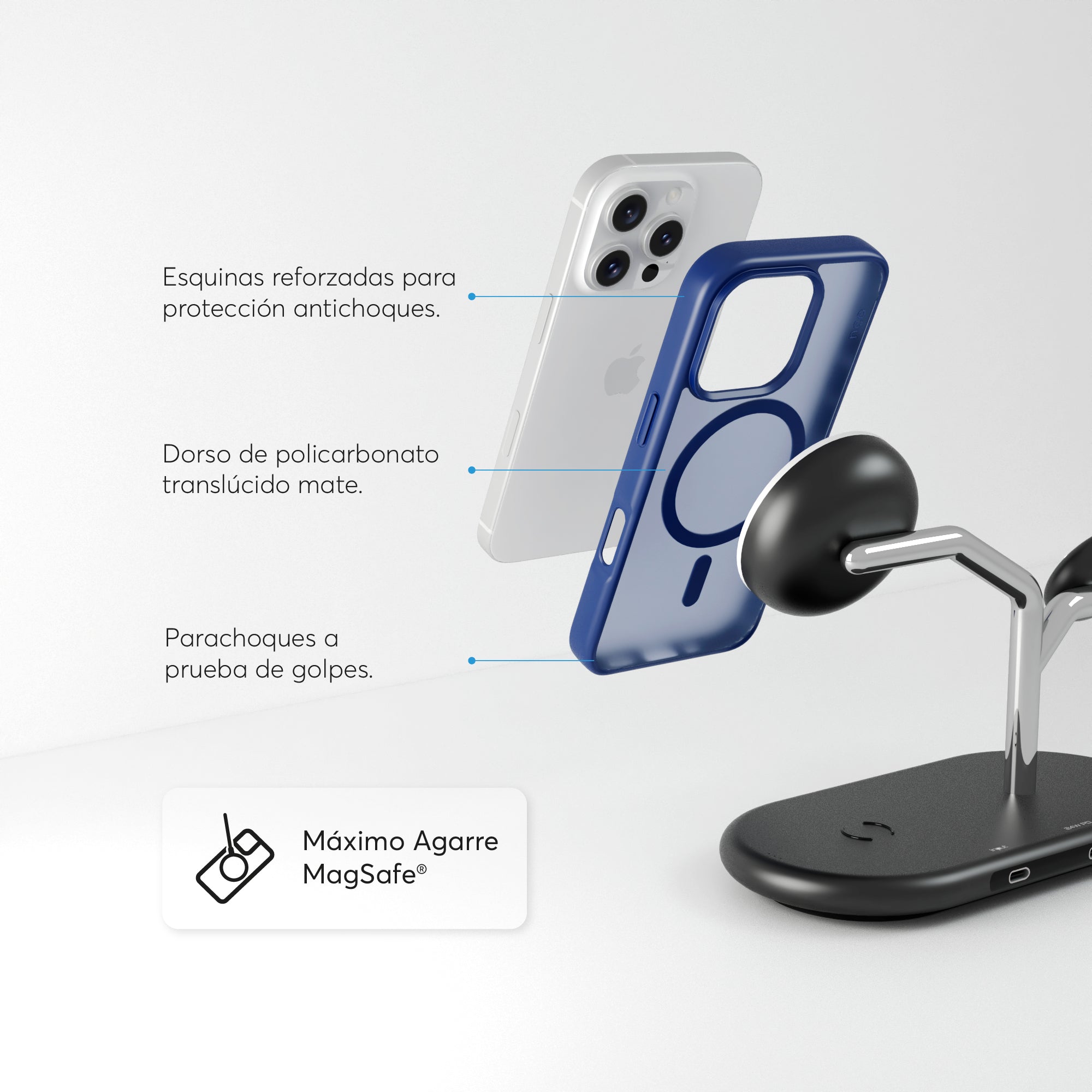 SafeCase Lite Azul Compatible con MagSafe para iPhone 16 Series