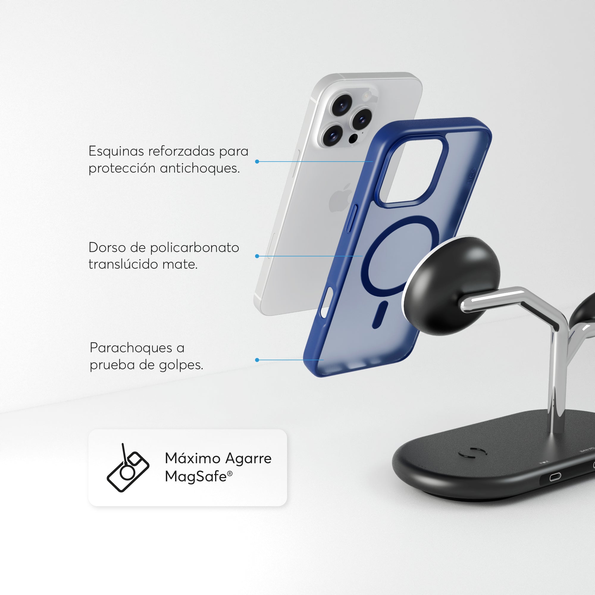 SafeCase Lite Azul Compatible con MagSafe para iPhone 16 Series