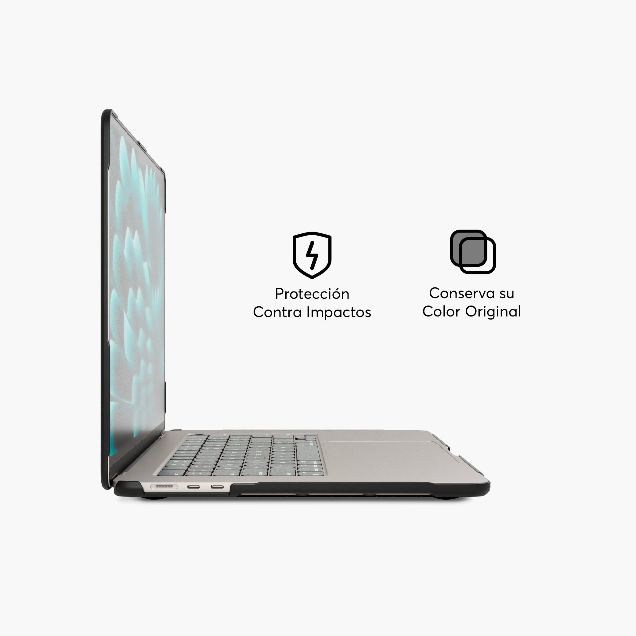 HardCase Shock para MacBook Air 15.3-inch 2023 M2 Chip Lateral Color Negro