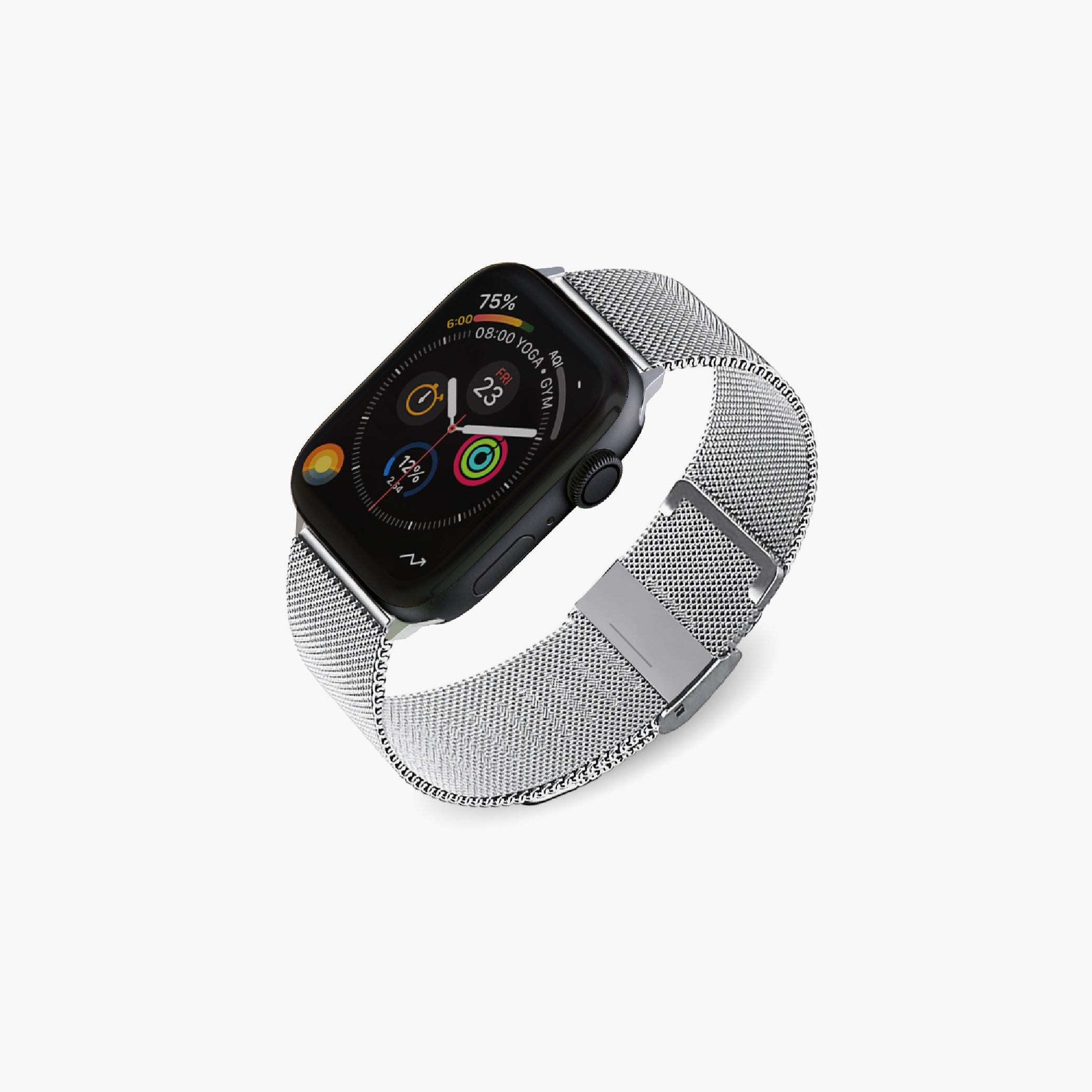 Correa de acero plateada MeshLoop para Apple Watch