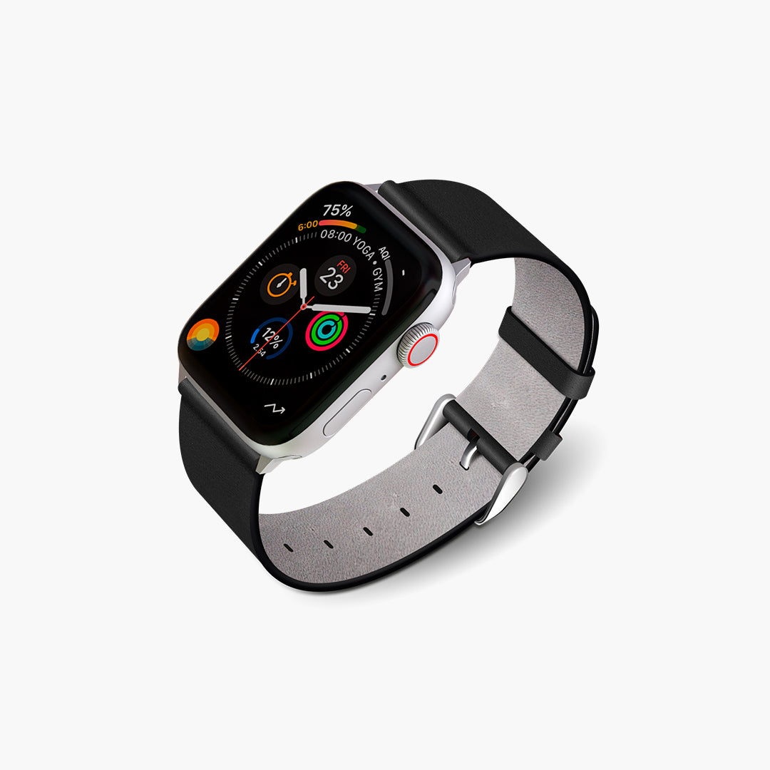 Correa de cuero negro Mario Hernández para Apple Watch