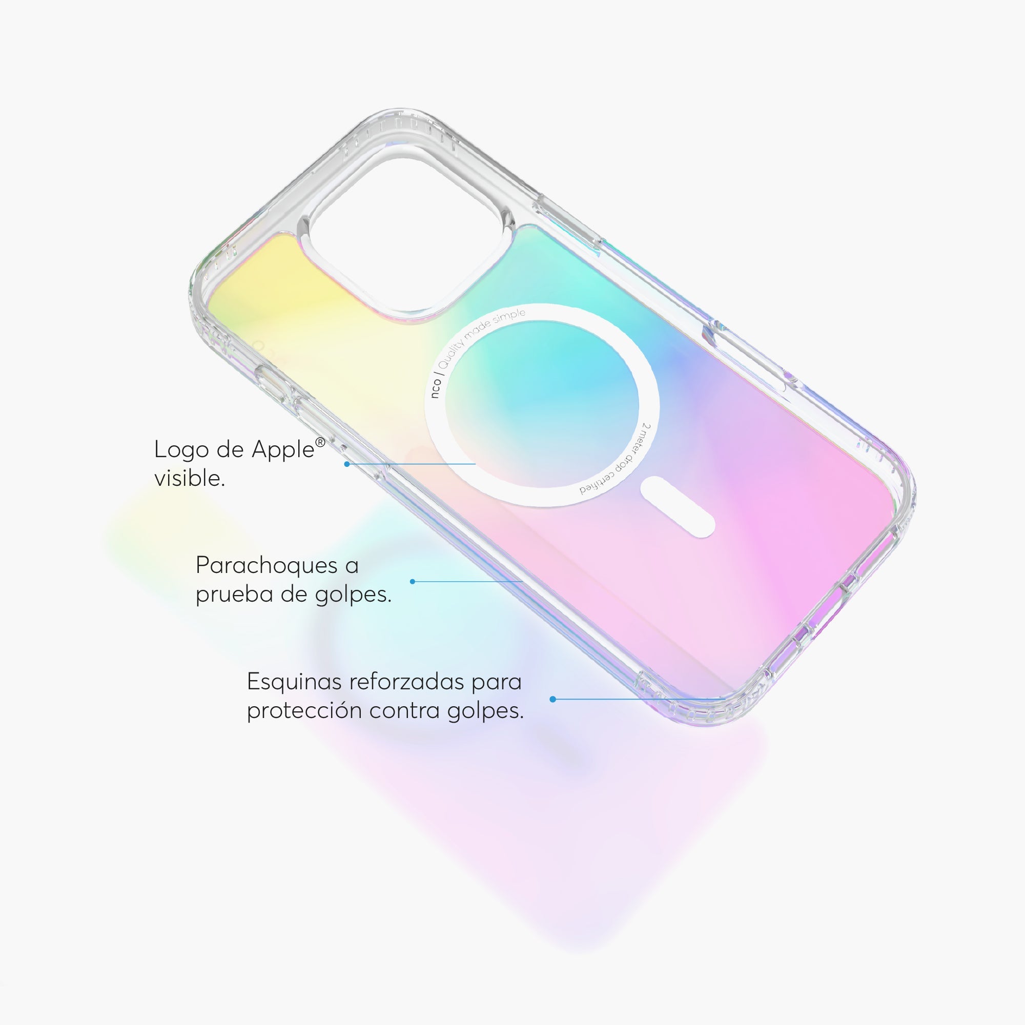 SafeCase Clear Rainbow Compatible con MagSafe For iPhone 16 Series
