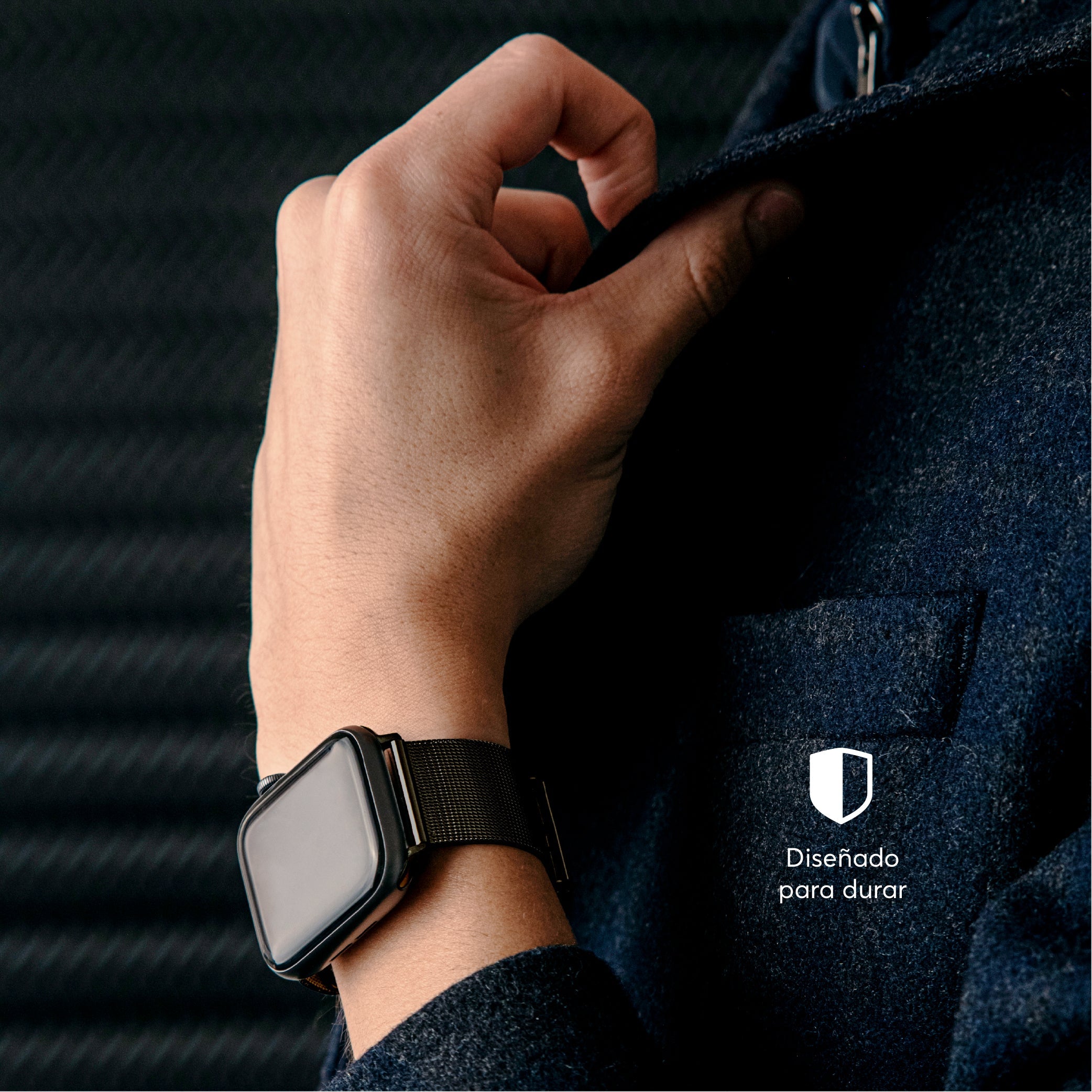 Correa de acero negra MeshLoop para Apple Watch